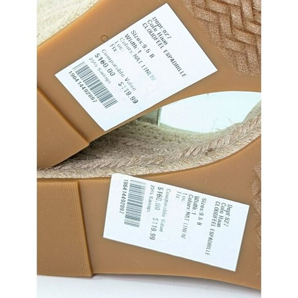 Cole Haan Cloudfeel Women's Espadrille Wedge Heels Linen Size 9.5 (MSRP $160) - Picture 7 of 7